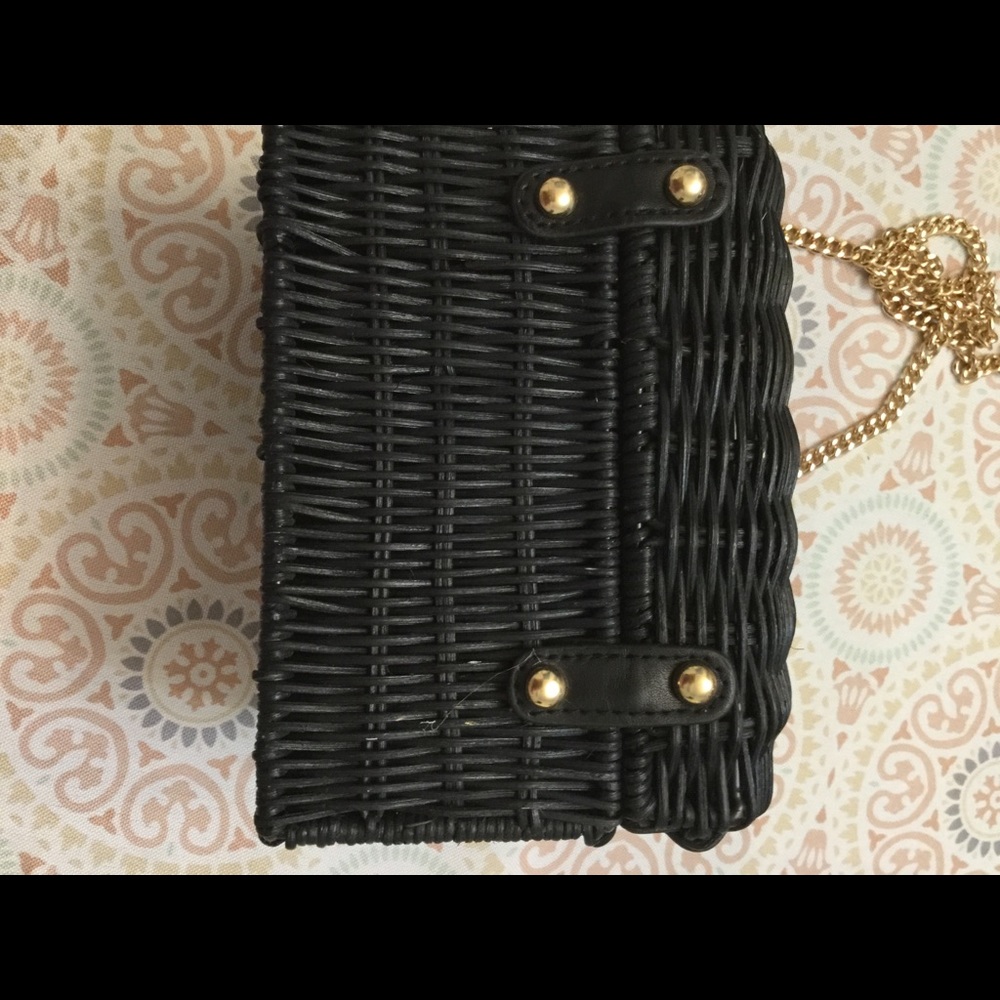 Mango Wicker Small Purse with Gold Chain - Picture 9 of 10